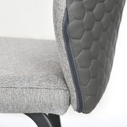 Set of 4 Upholstered Bar Stools with Backs Steel Legs for Kitchen or Dining Room Light Grey AOSOM