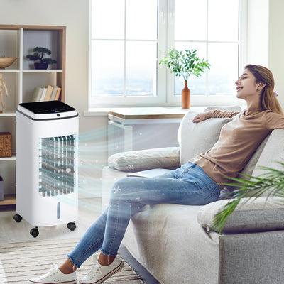 3 in 1 Portable Air Cooler with Timer Remote and 4L Water Tank for Home Use, White