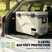 Camping Fridge 42.5L with Wheels and Digital Control for Fresh Food and Cold Drinks Black AOSOM