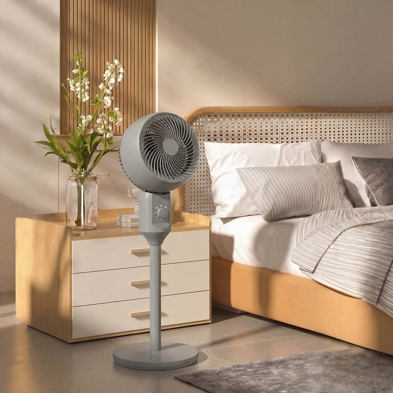 Oscillating Floor Fan with Adjustable Airflow for Home or Office Cooling Grey AOSOM