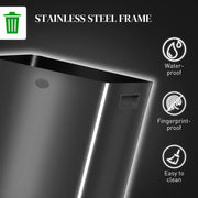 56L Dual Compartment Recycling Bin with Deodoriser Holders for Kitchen Use Black