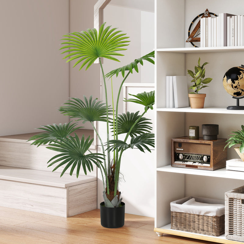 145cm Artificial Palm Tree with Lifelike PEVA Leaves Ideal for Home or Office Decor Green