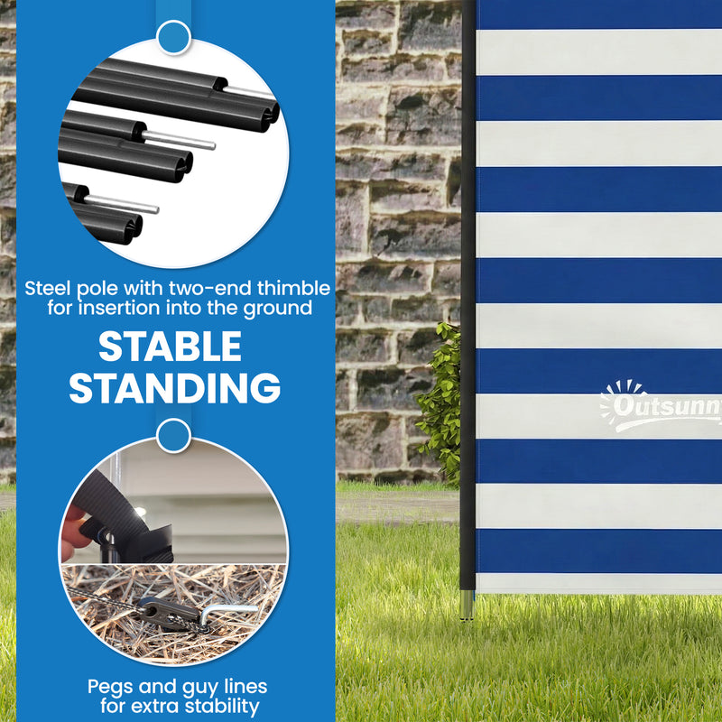 Windbreak Shelter for Camping and Beach with Easy Setup and Carry Bag Dark Blue White