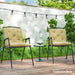 Set of Two Outdoor Seat Cushions Khaki Weather Resistant Padding by Outsunny