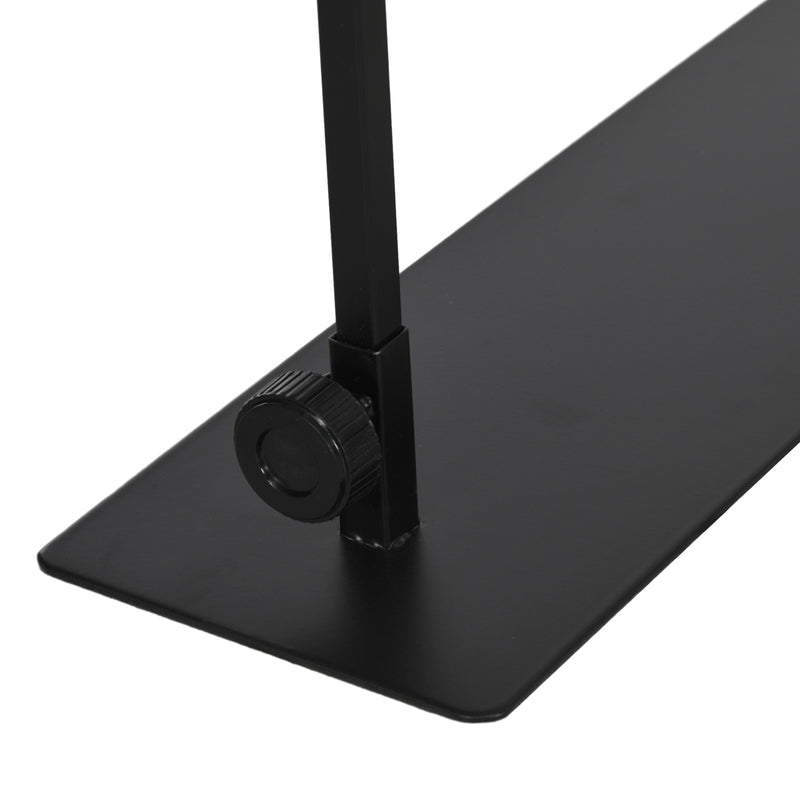 Adjustable Reptile Lamp Stand with Hook and Stable Base for Terrariums Black AOSOM