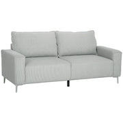 Light Grey Three Seater Corduroy Sofa Comfortable Modern Design by HOMCOM