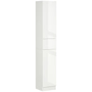 Tall Bathroom Storage Cabinet with Drawer and Adjustable Shelves Freestanding White