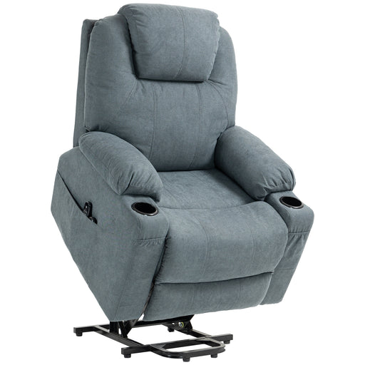 Electric Lift Recliner Armchair With Heat and Massage Function for Elderly, Grey