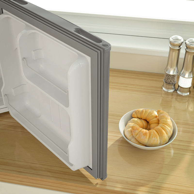 46 Litre Lockable Countertop Fridge Grey Compact Mini Cooler by HOMCOM