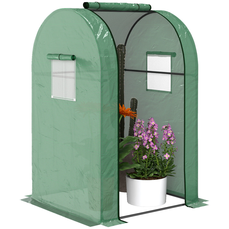 Mini Portable Greenhouse 94 x 94cm Weather Resistant for Plants Green by Outsunny