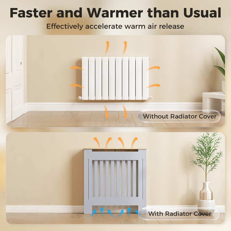 Radiator Cover with Shelf for Tidy Storage and Child Safety Grey Homcom