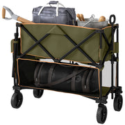 Grey Double Decker Folding Trolley Wagon 200kg Capacity for Camping and Festivals
