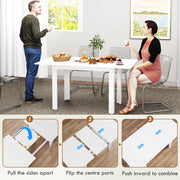 Extendable White High Gloss Dining Table Seats 4-6 Small Space Kitchen Table 120-160cm by HOMCOM