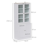 White Double Storage Display Cabinet with Shelves by HOMCOM