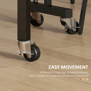 Folding Drop Leaf Dining Table with Lockable Wheels Space Saving Design for Small Kitchens Grey Marble Effect