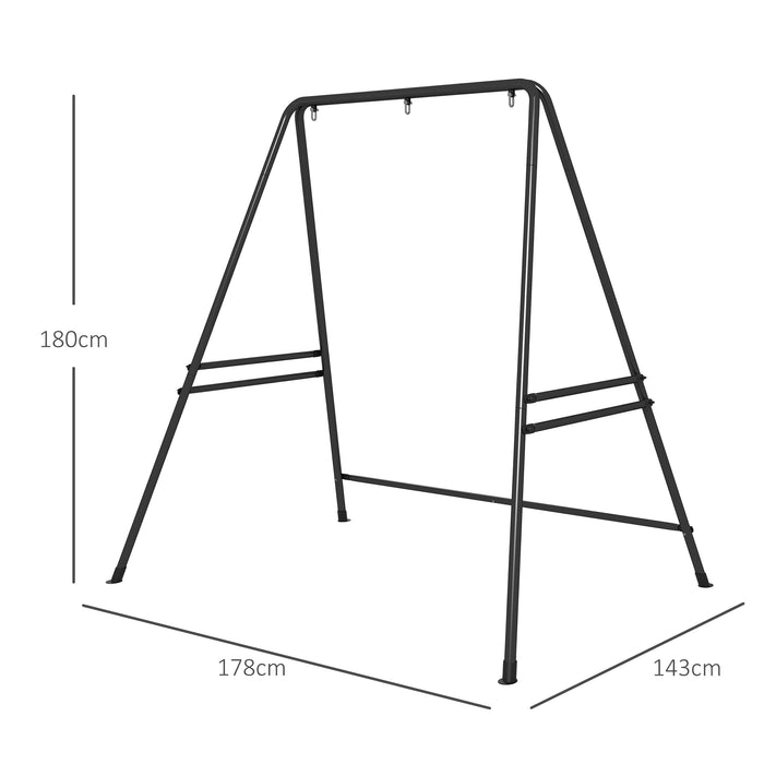 Black Metal Hammock Chair Stand Heavy Duty Frame For Egg Chairs And Porch Swings