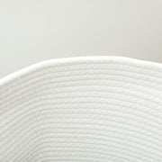 36L Cotton Rope Laundry Basket With Handles Ideal For Bedroom Or Bathroom, Cream White