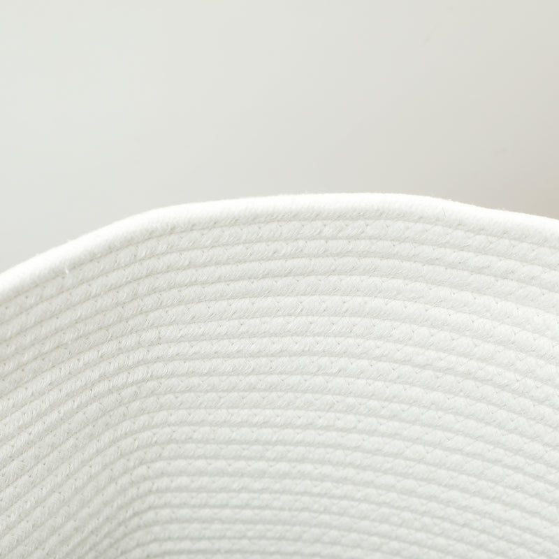 36L Cotton Rope Laundry Basket With Handles Ideal For Bedroom Or Bathroom, Cream White