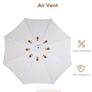 Cream 3.3m Elegant Wooden Garden Parasol for Outdoor Shade by Outsunny