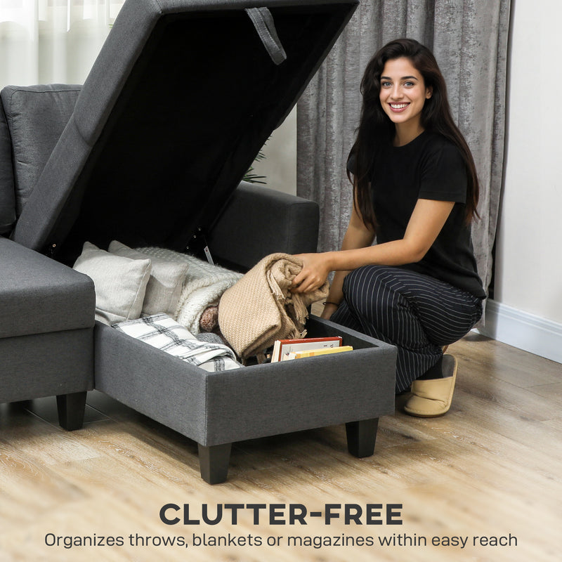 Three Seater Sofa Bed With Hidden Storage Ideal For Guest Rooms Or Lounges Charcoal Grey