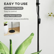 LED Floor Lamp with Adjustable Reading Light for Living Room 180cm Tall Black