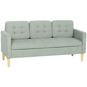 3 Seater Sofa with Hidden Storage for Small Living Rooms Light Grey AOSOM