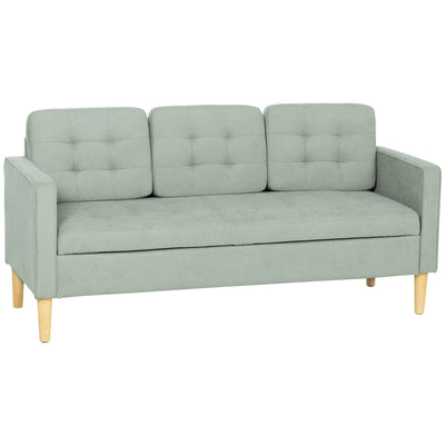 3 Seater Sofa with Hidden Storage for Small Living Rooms Light Grey AOSOM