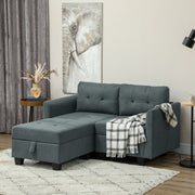 Dark Grey L Shaped Modular Storage Sofa Space Saving Design by HOMCOM