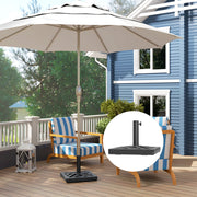 Black 15kg HDPE Garden Parasol Base with Cut-Out Design for Deck and Poolside by Outsunny