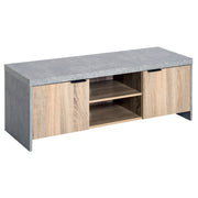 Grey TV Stand For TVs Up To 55 Inch With Storage Cupboards And Open Shelves