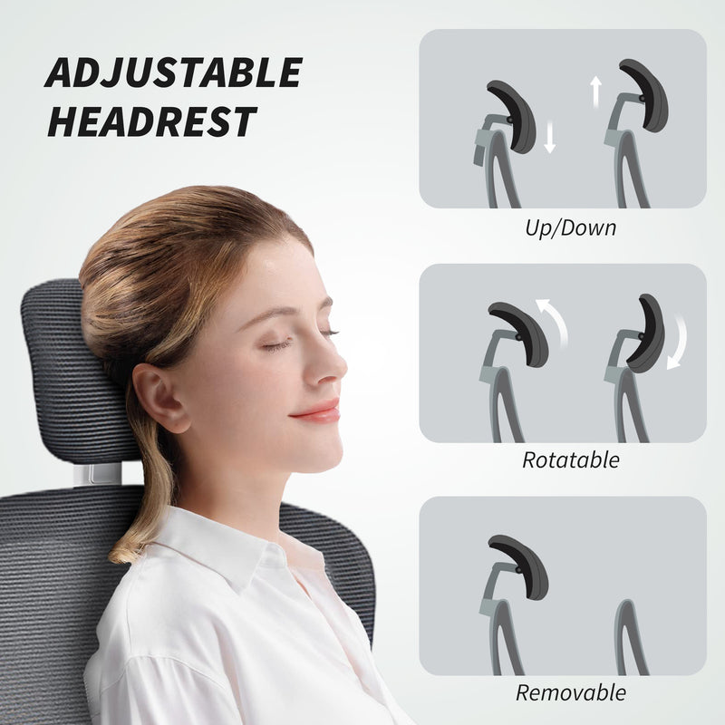 Office Chair with Adjustable Height and Lumbar Support for Home Working Charcoal Grey