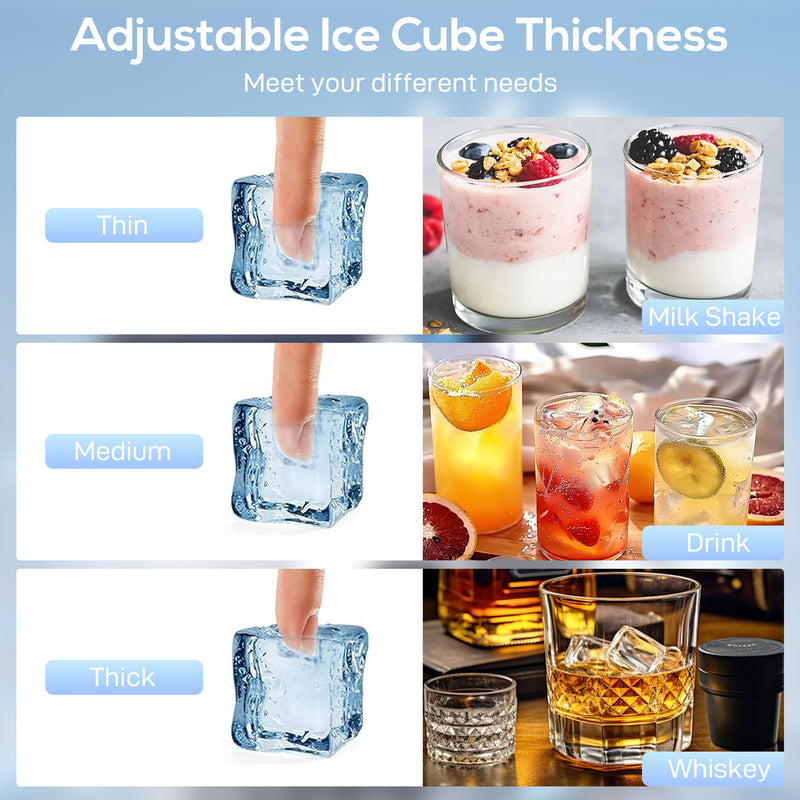 Commercial Ice Maker | 45kg Daily Output | Under Counter | Silver & Black Homcom