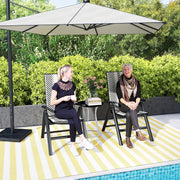 Grey Rattan Folding Garden Chairs Set of 2 with 5 Position Backrest by Outsunny