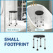 Black Height Adjustable Aluminium Shower Chair With Non Slip Feet for Elderly and Disabled by HOMCOM