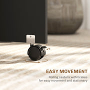 Folding Drop Leaf Dining Table with Storage Shelves and Wheels for Small Spaces Oak Black