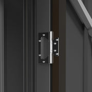 Brown and Grey Lean To Steel Garden Storage Cabinet 3.3 x 3.4ft With Lockable Door for Secure Storage