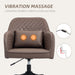 Brown Microfibre Office Chair With Massage Lumbar Pillow and Wheels by Vinsetto