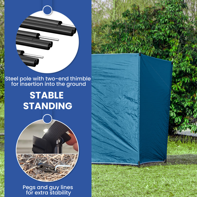 Outdoor Privacy Screen for Wind and Sun Protection with Carry Bag 7.8m Blue