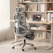 Ergonomic High Back Mesh Office Chair With Lumbar Support For Home Workspaces Grey AOSOM