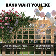 3x3m Wooden Garden Pergola with Trellis for Natural Shade and Privacy Nature Wood Finish Outsunny