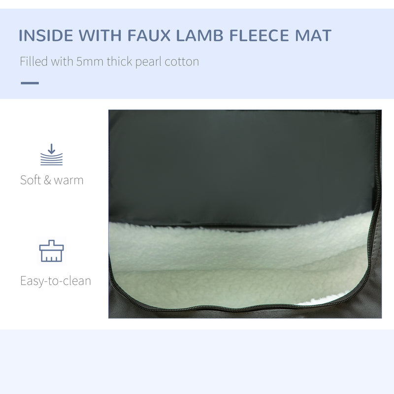 60cm Pet Carrier With Soft Cushion For Small Dogs Ideal For Travel Or Vet Visits, Grey