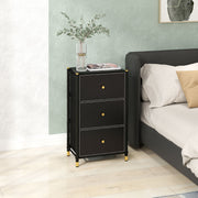 Black Faux Leather Chest of 3 Drawers Stylish Storage Unit by HOMCOM