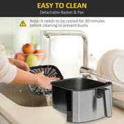 6.5L Black and Grey Air Fryer With Single Basket and Adjustable Temperature Control
