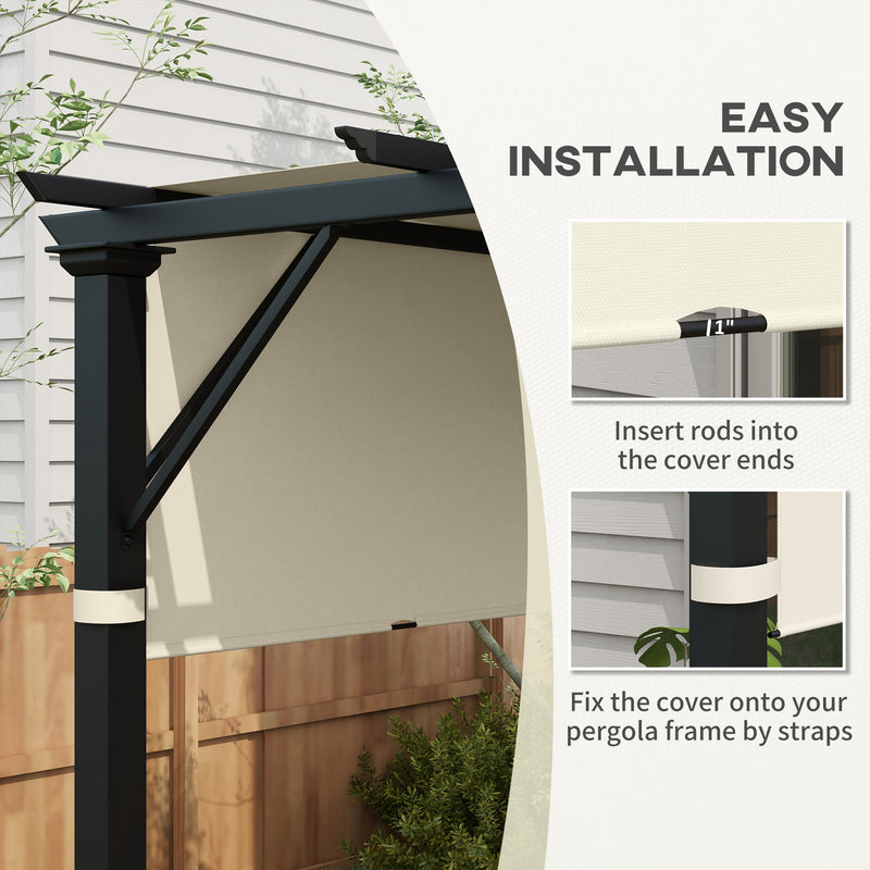 Cream 2 Piece UV Resistant Pergola Canopy Set For 3 x 3m Garden Shade Easy To Fit