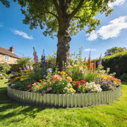 Metal Lawn Edging for Neat Garden Borders Flexible Rustproof Steel Silver Tone AOSOM