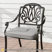 Light Grey Garden Chair Cushions Set of 2 Weather Resistant Outdoor Pads by Outsunny