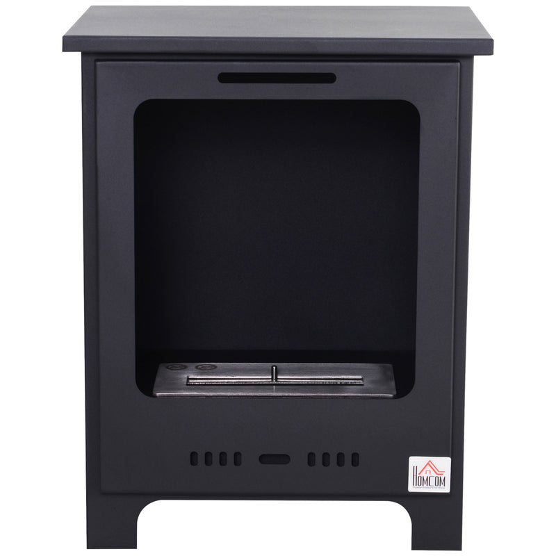 Freestanding Ethanol Fireplace for Instant Smoke Free Warmth in Small Rooms Black