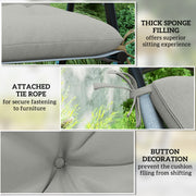 Set of Two Light Grey Outdoor Seat Cushions Weather Resistant by Outsunny