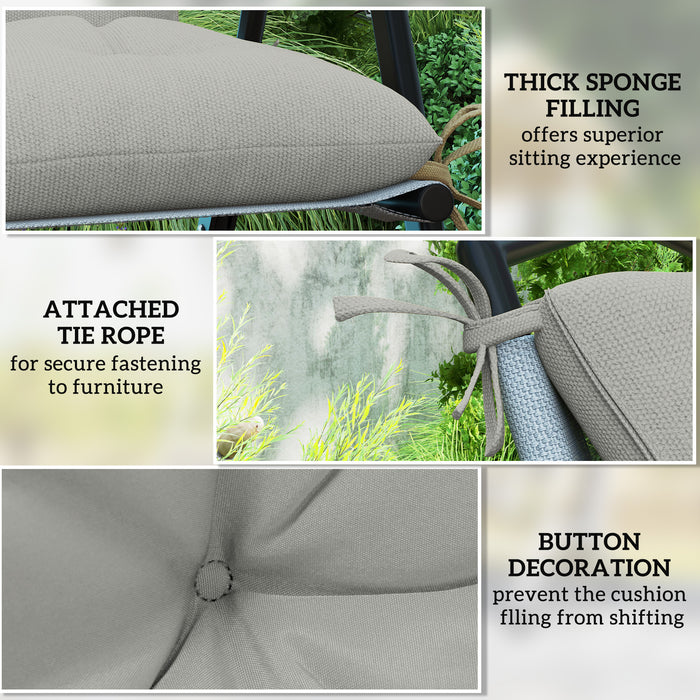 Set of Two Light Grey Outdoor Seat Cushions Weather Resistant by Outsunny