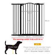 Extra Tall Dog Safety Stair Gate With Auto Close For Doorways And Hallways Adjustable Black